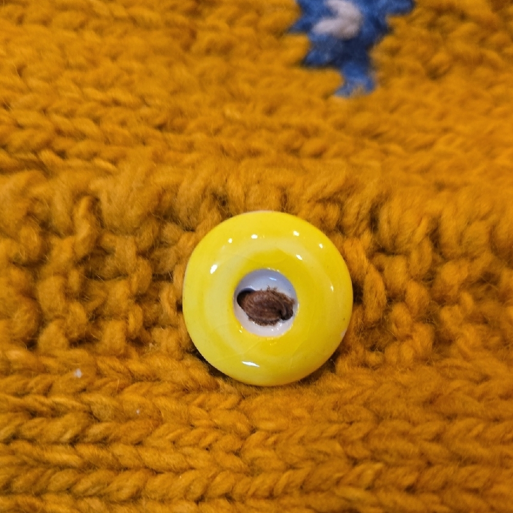 Mustard Yellow Cardigan with Bird Pattern - Picture 4 of 6